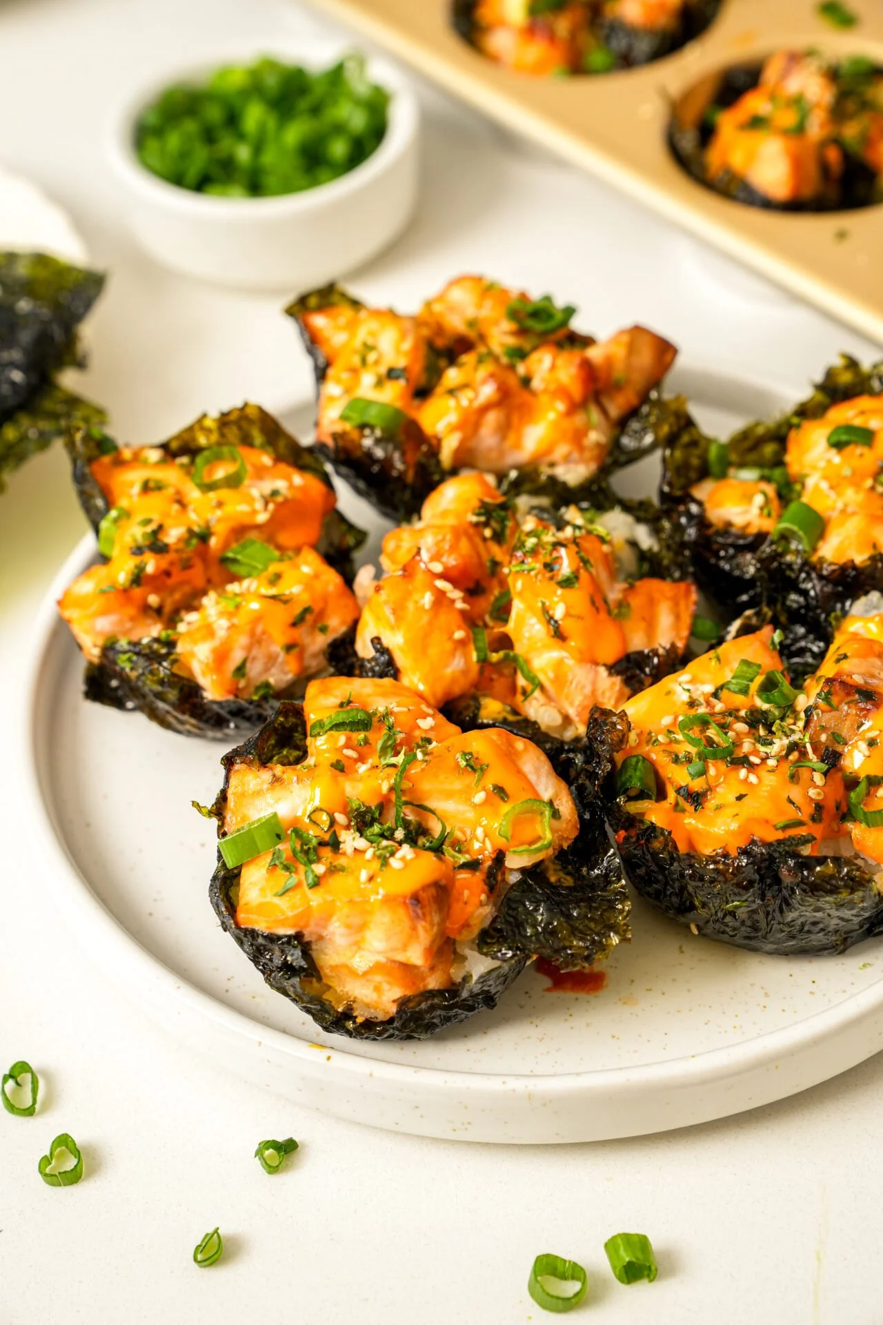 Baked Salmon Sushi Cups