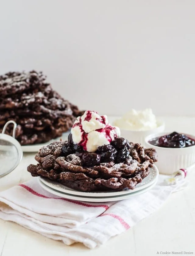 Black Forest Chocolate Funnel Cake