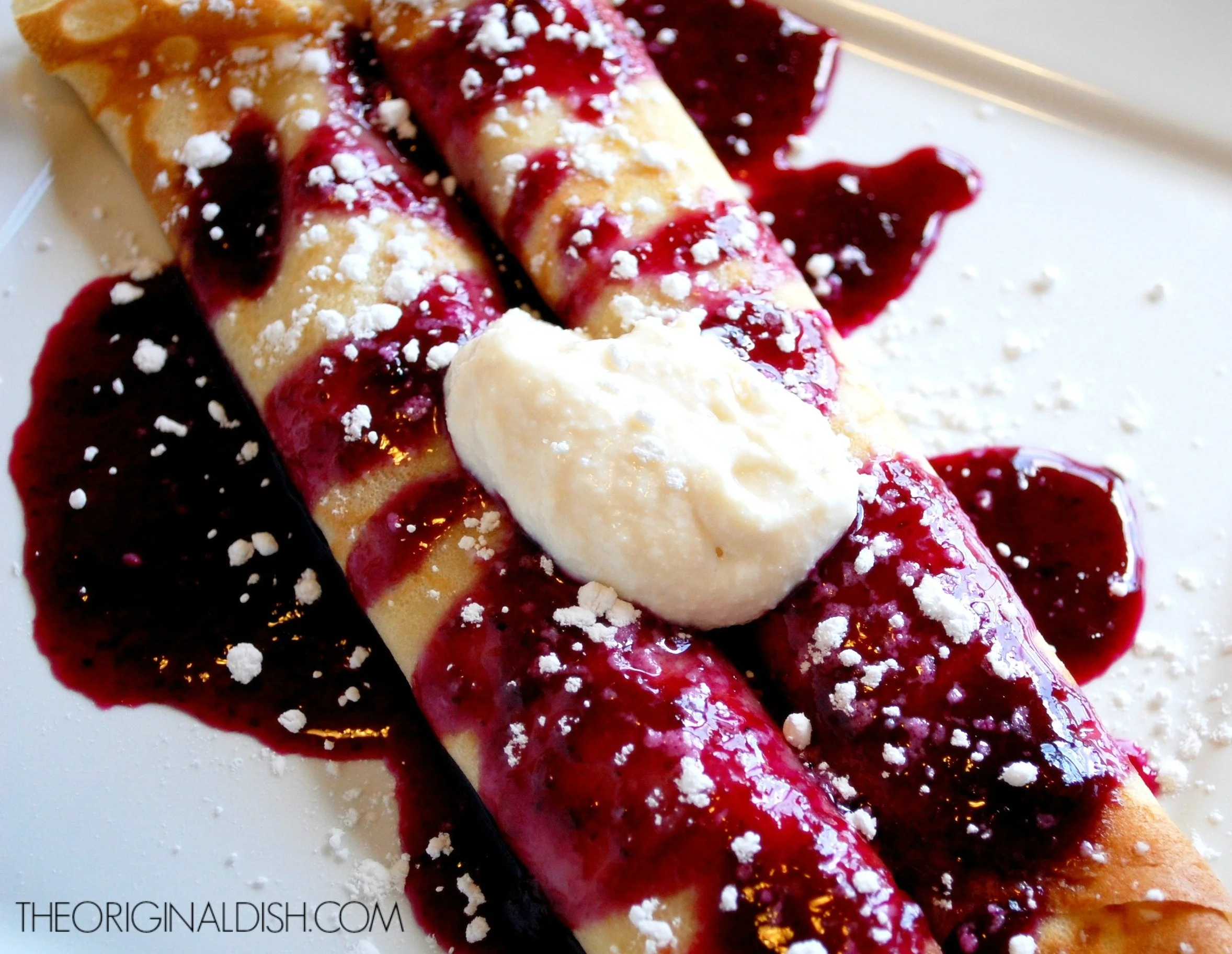Blueberry Sauce and Sweet Ricotta Crepes