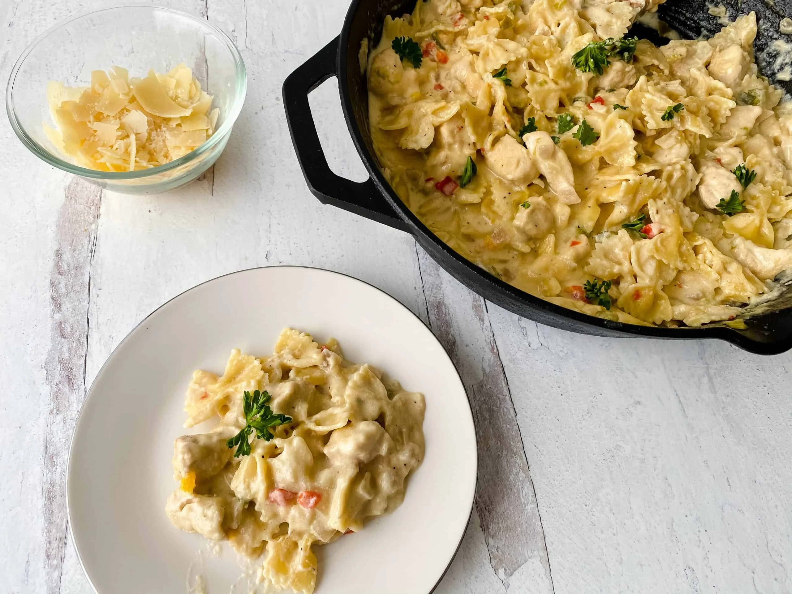 Bow Tie Pasta Garlic Parmesan Chicken