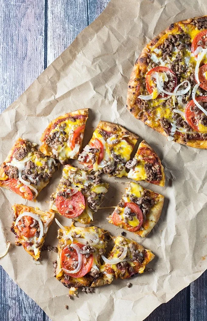 Cheeseburger Naan Pizza Fusion