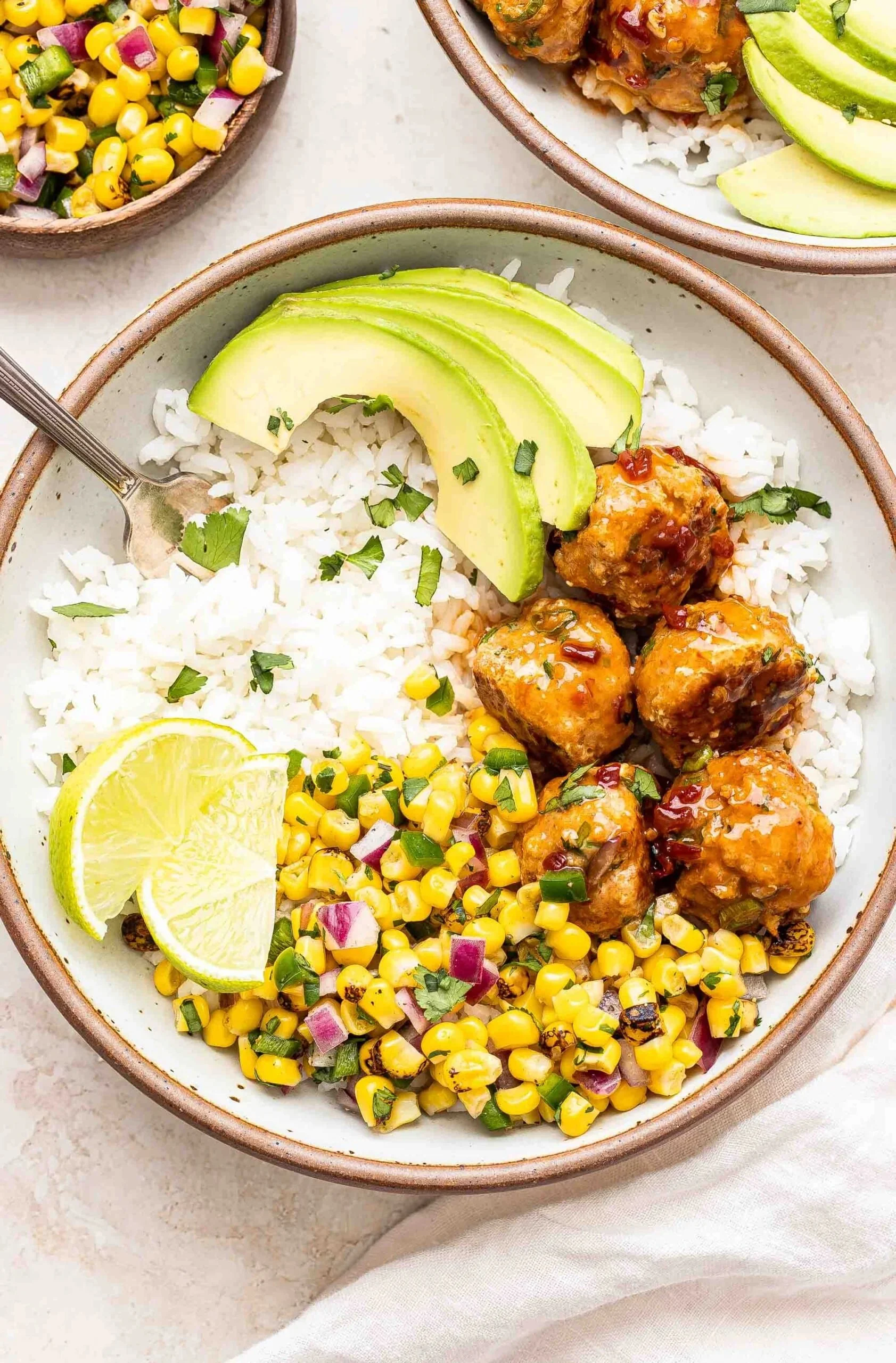 Chipotle Honey Meatball Bowls