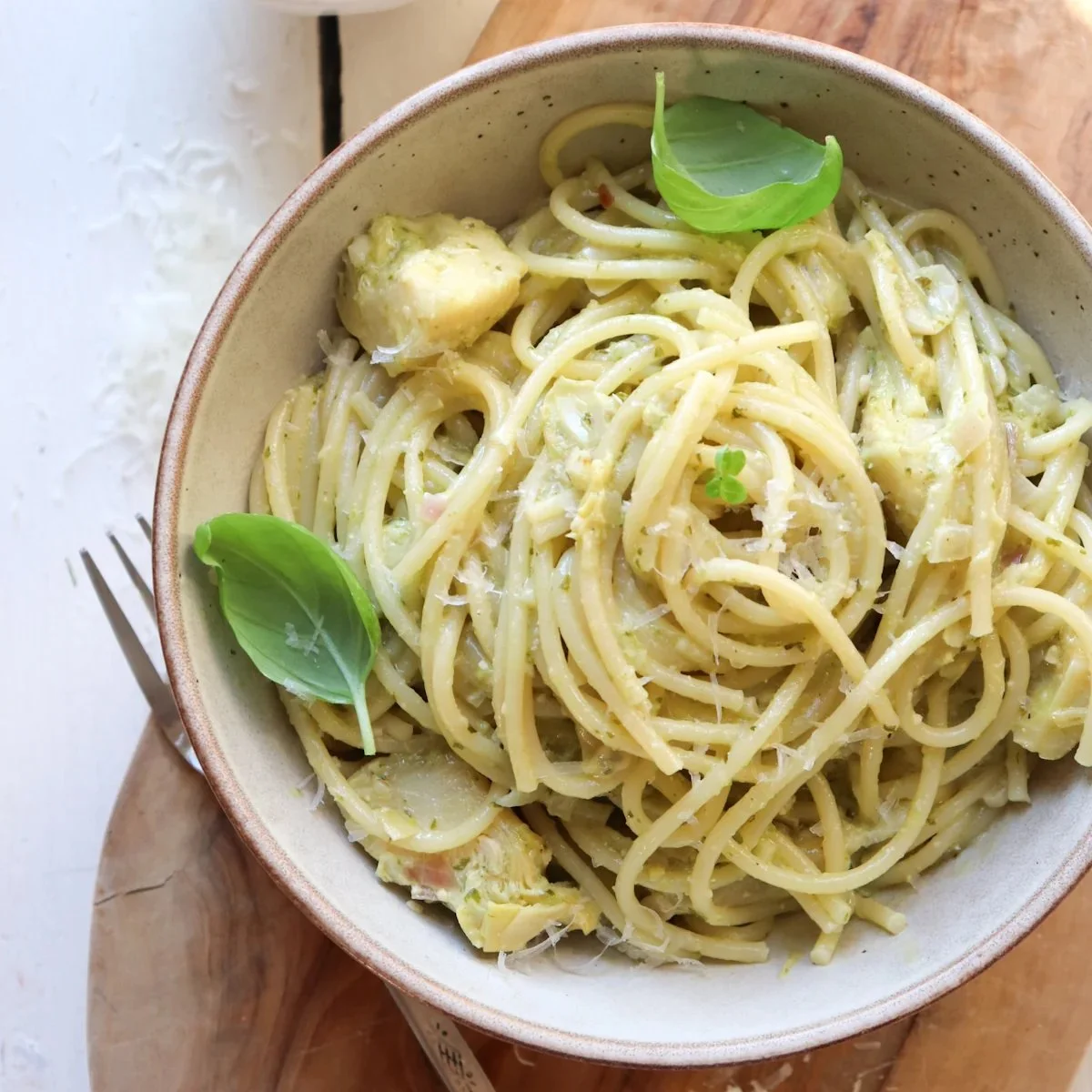 Creamy Artichoke Pesto Pasta