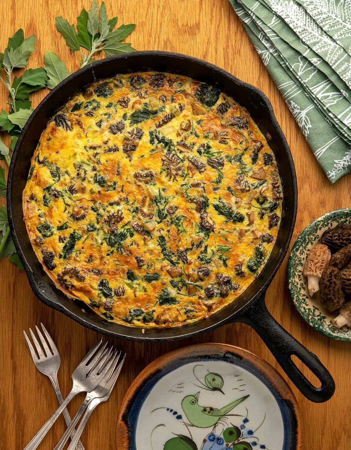 Creamy Mushroom Spinach Frittata