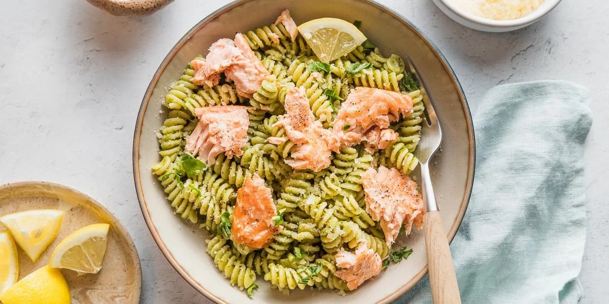 Creamy Salmon Pesto Pasta