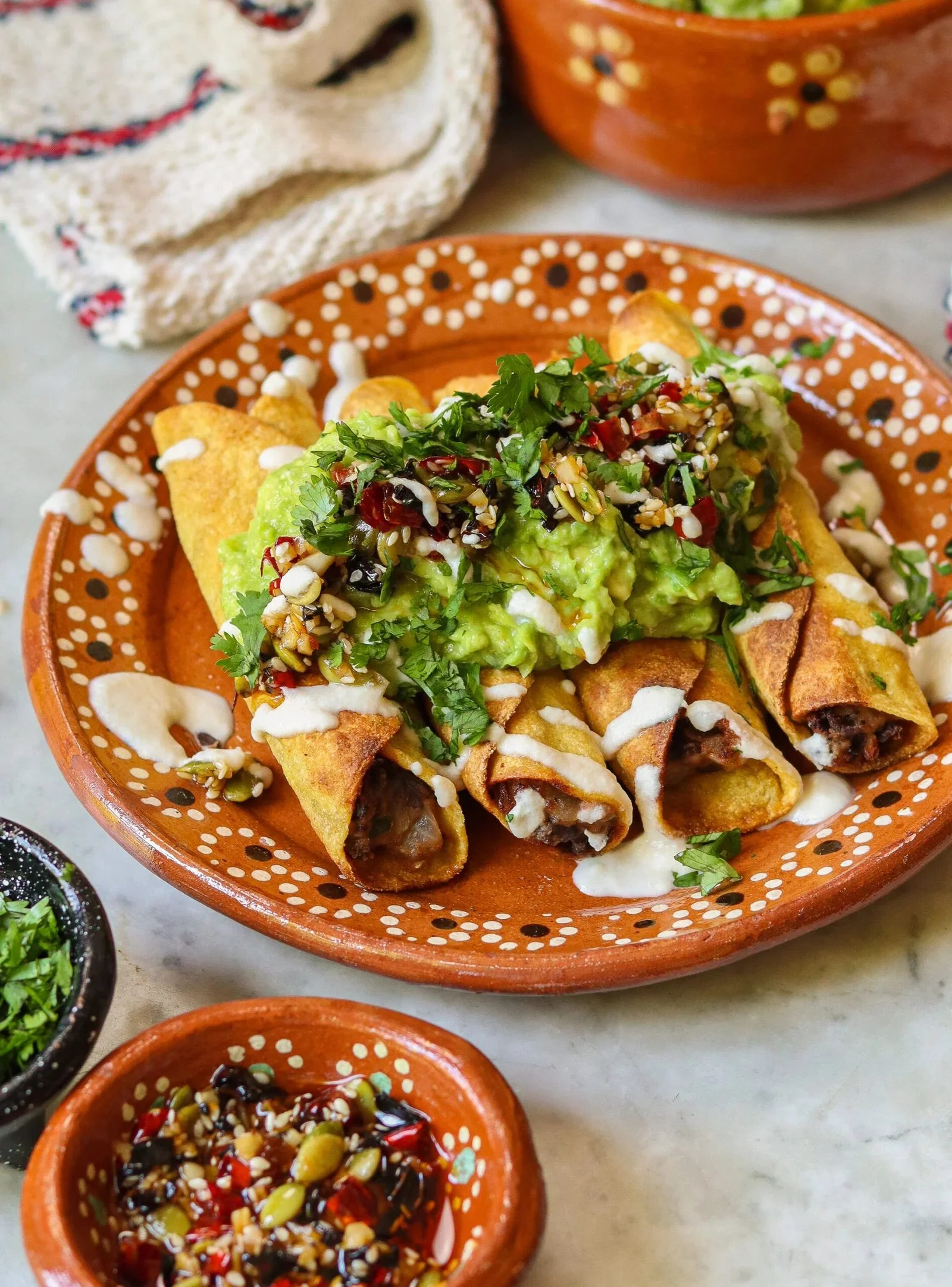 Crispy Black Bean Flautas