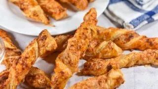 Crispy puff pastry twists served as a delightful appetizer.