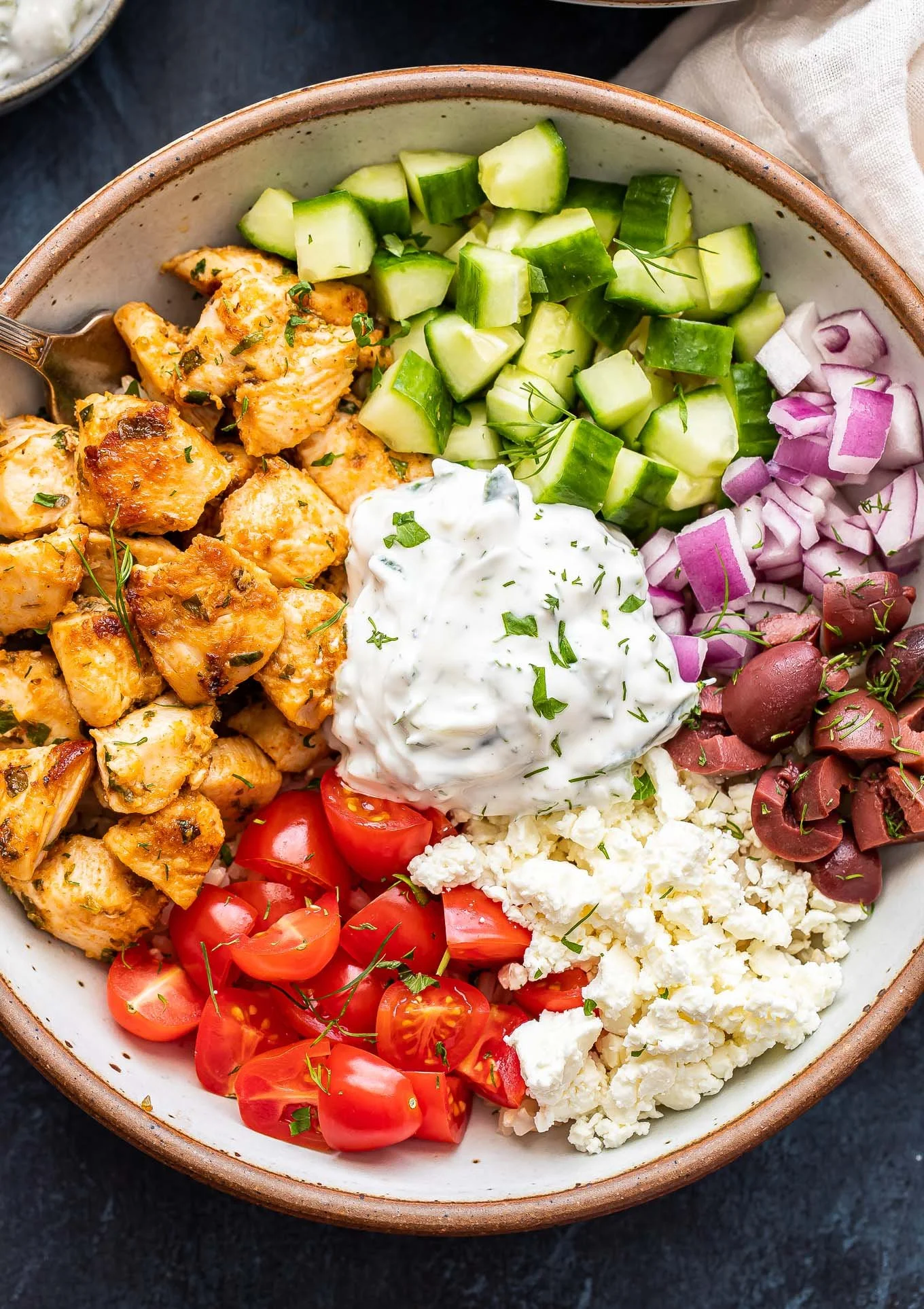Easy Chicken Gyro Bowls