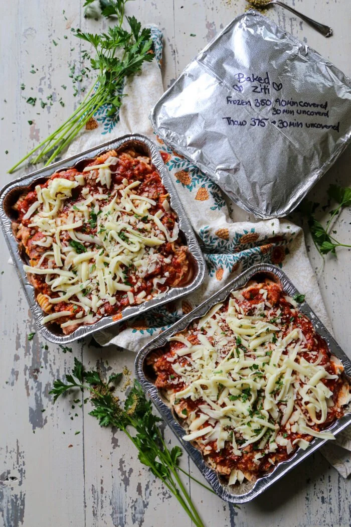 Freezer-Friendly Baked Ziti with Ricotta