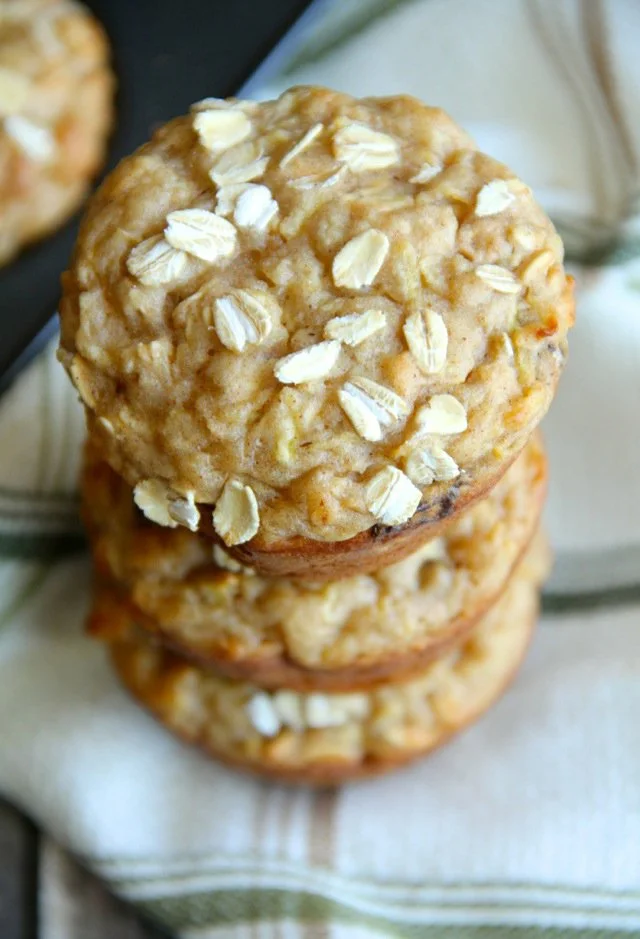 Healthy apple oat muffins made with yogurt for a nutritious breakfast option