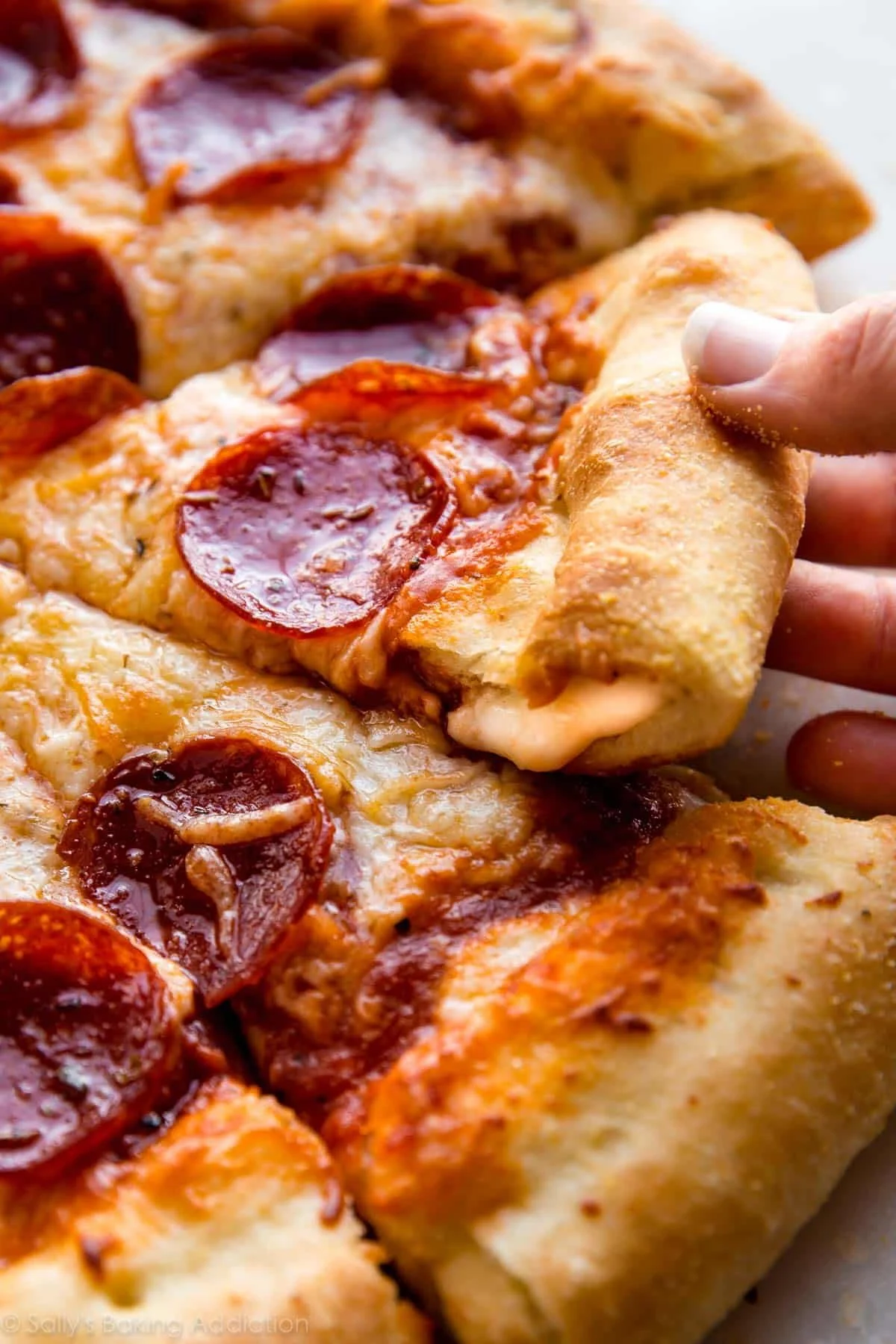 Homemade Pizza with Stuffed Crust