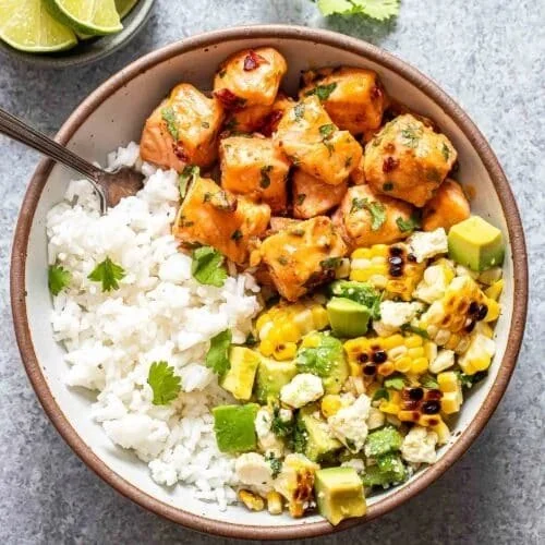 Honey-Glazed Chipotle Salmon Bowls