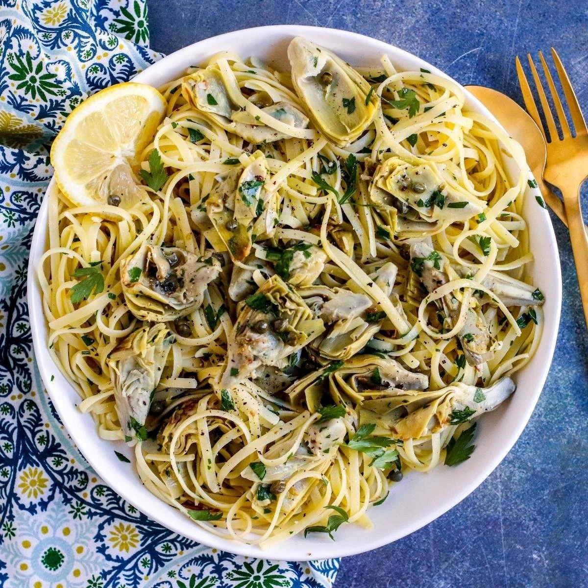 Lemon Artichoke Vegan Pasta