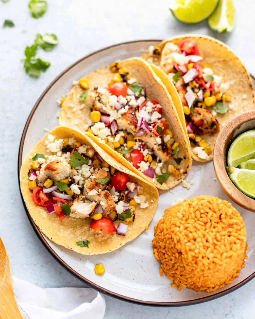 Lime Cilantro Chicken Tacos