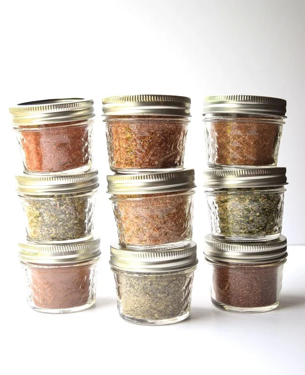 Homemade spice blends in jars for flavorful cooking