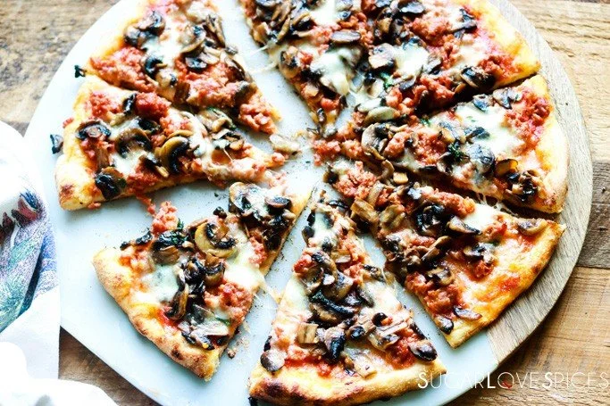 Mushroom and Sausage Pizza