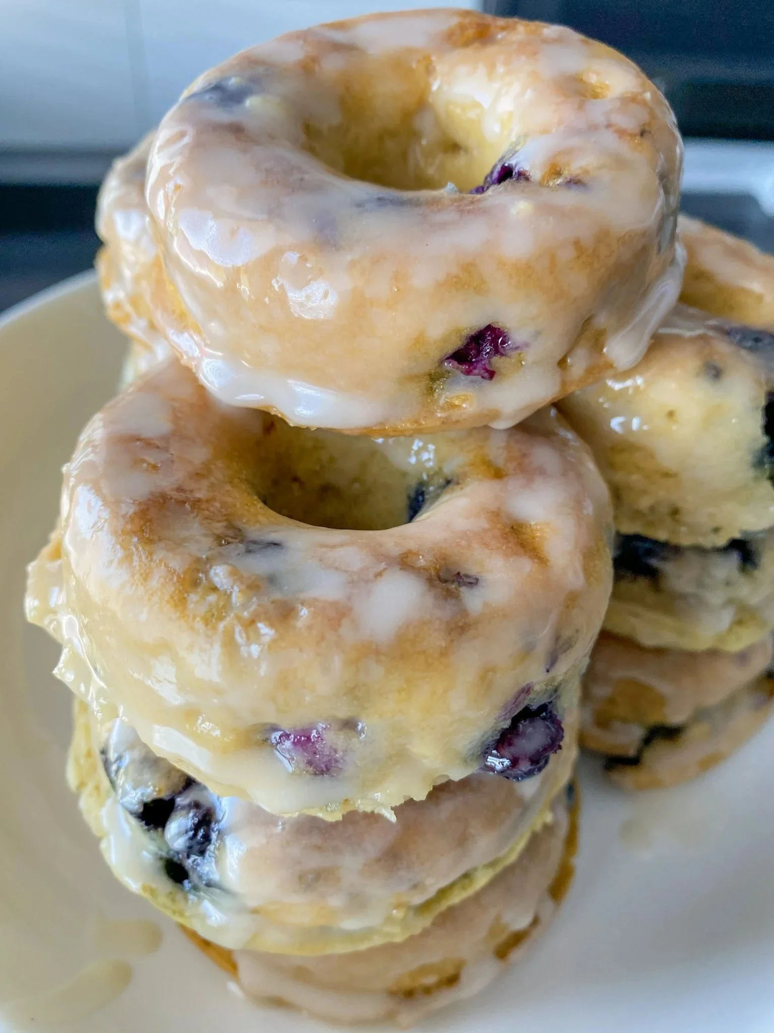 Oven Baked Blueberry Donuts