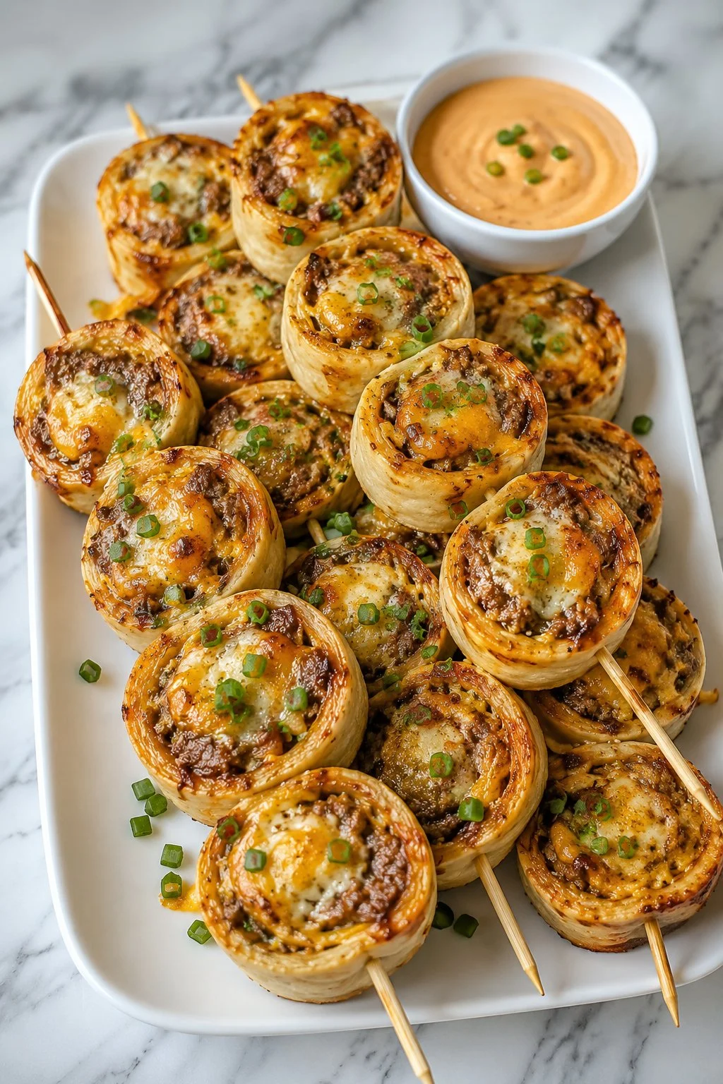 Pinwheel-Inspired Burger Skewers
