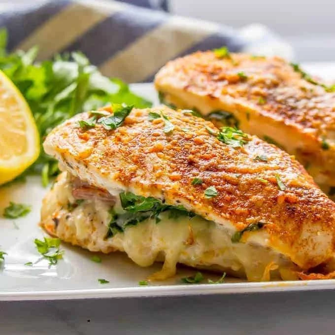 Prosciutto Spinach Mozzarella Stuffed Chicken