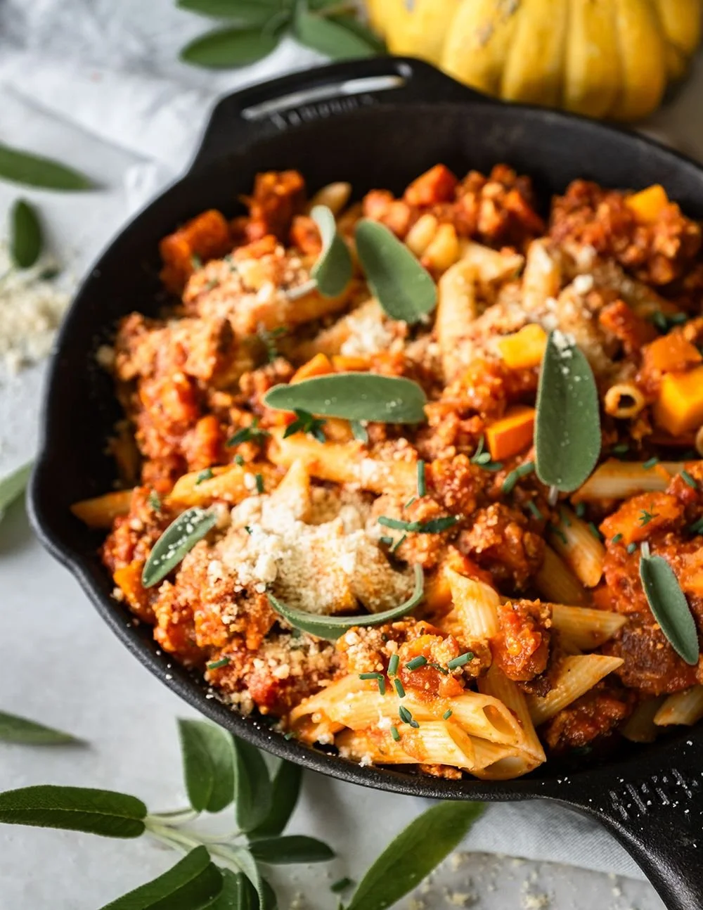 Pumpkin Bolognese Skillet with Sage