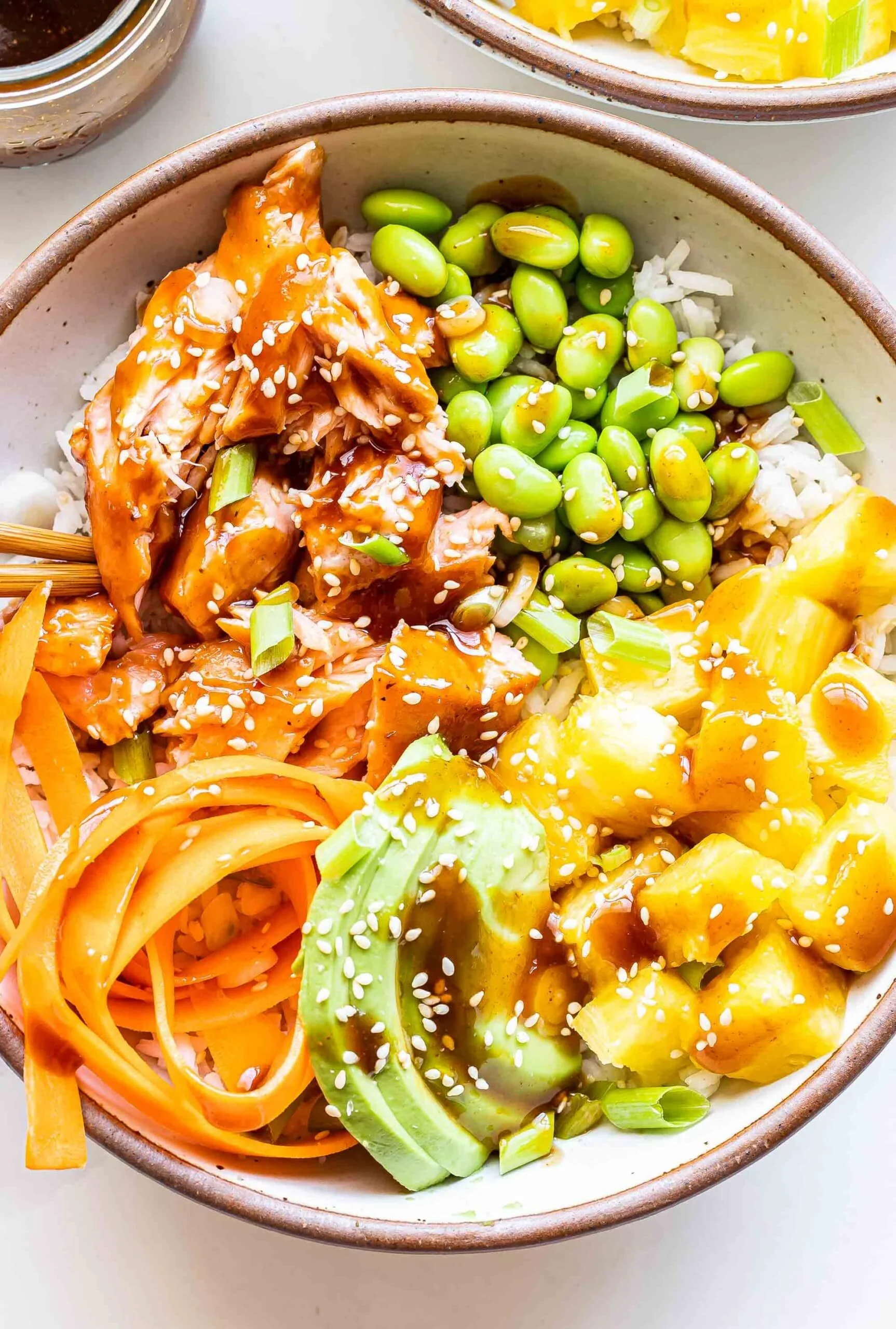 Salmon Bowls with Teriyaki Sauce