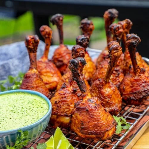 Smoked Chicken Lollipop Skewers