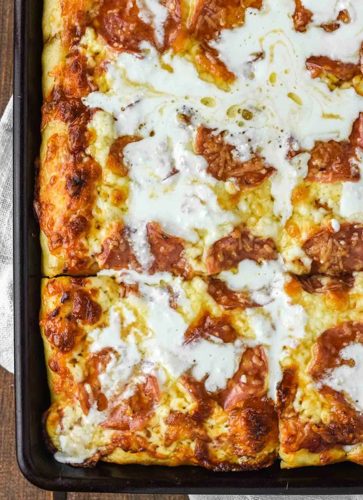 Spicy Honey Drizzled Salami Pizza