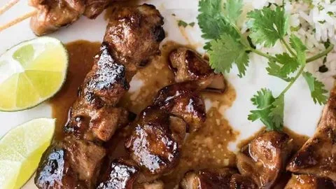 Sticky Honey Sriracha Chicken Skewers