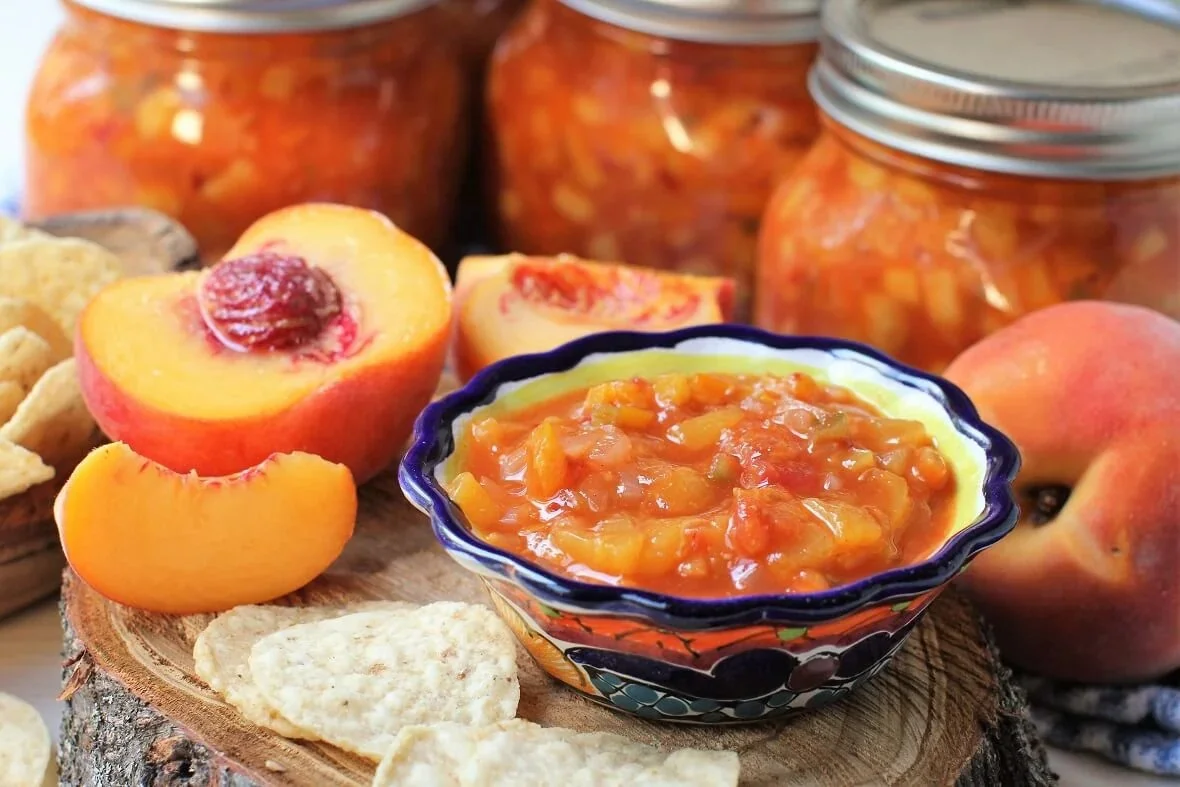 Sweet Peach Salsa in a Can