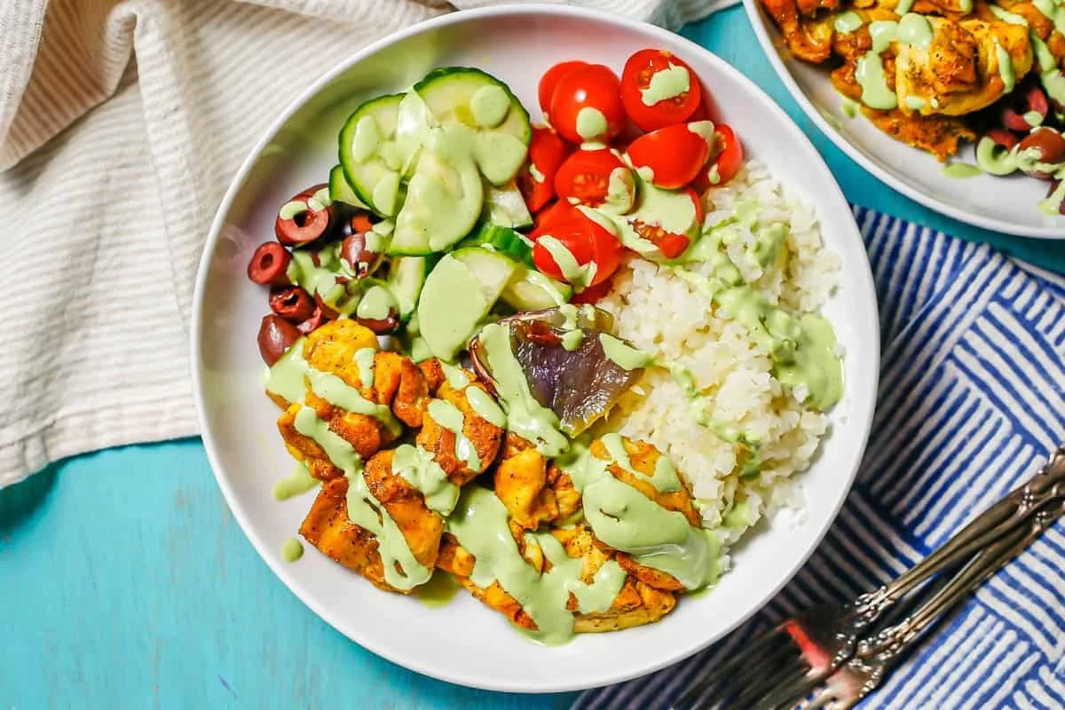 Turmeric Chicken Bowls with Cauliflower Rice