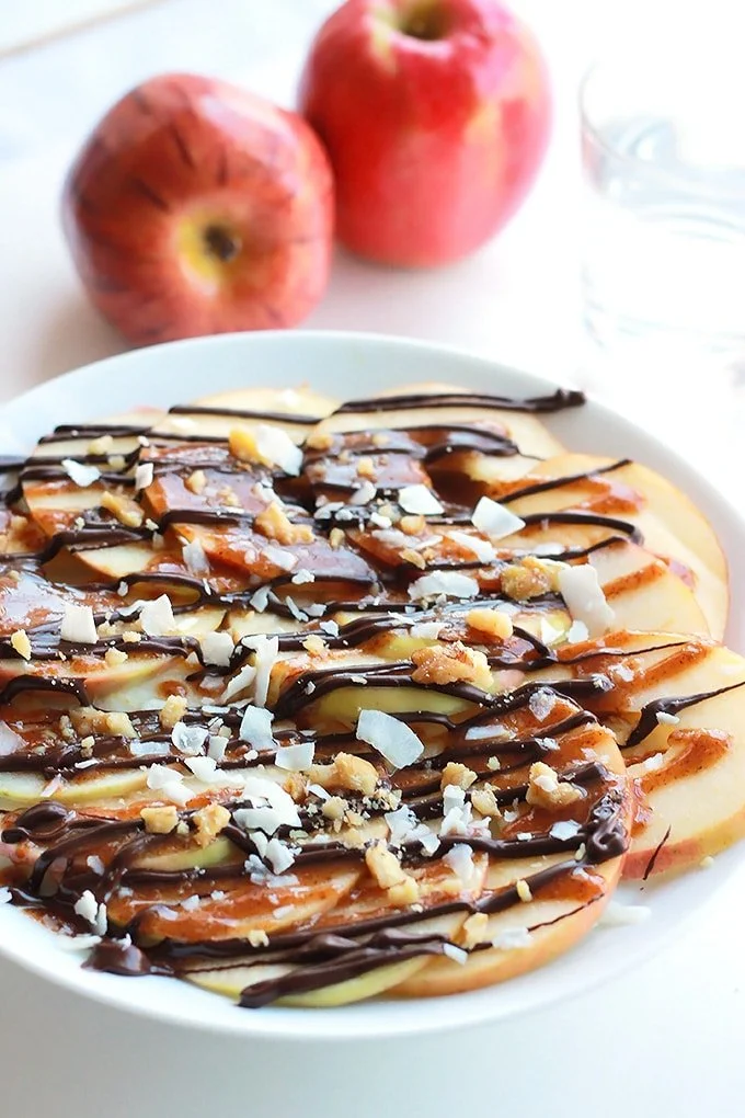 Vegan Caramel Apple Nachos