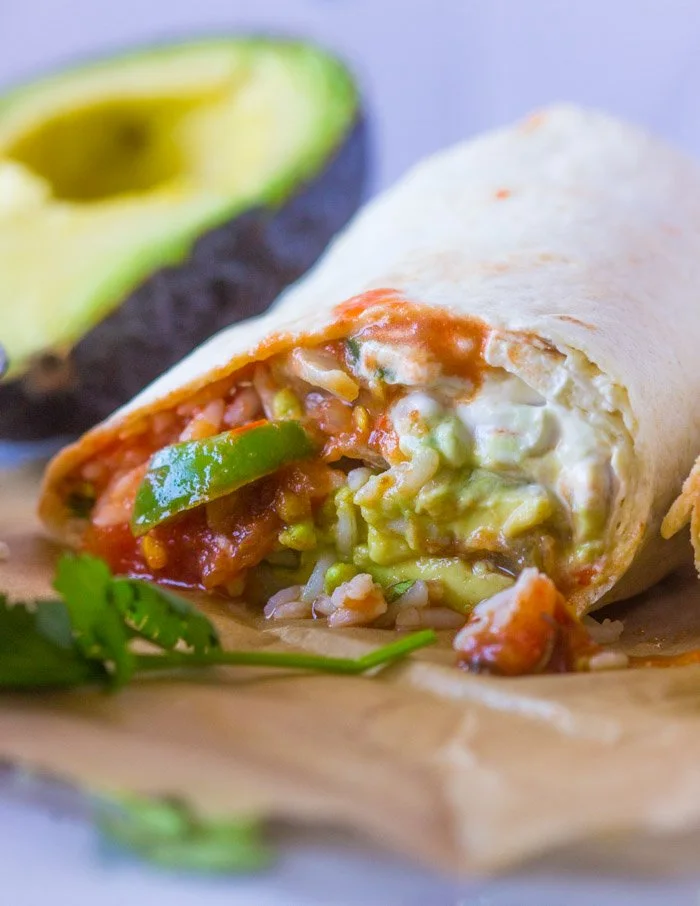 Delicious veggie burritos packed with fresh vegetables and beans